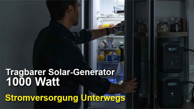 Tragbarer Solar-Generator 1000 Watt